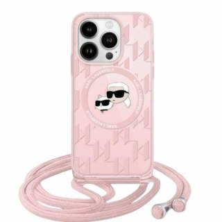 Etui na telefon iPhone 15 Pro Max Karl Lagerfeld różowe hardcase MagSafe