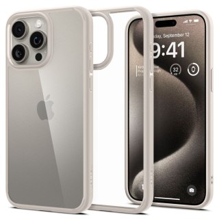 Etui na telefon iPhone 15 Pro Max Spigen Ultra Hybrid naturalny tytan