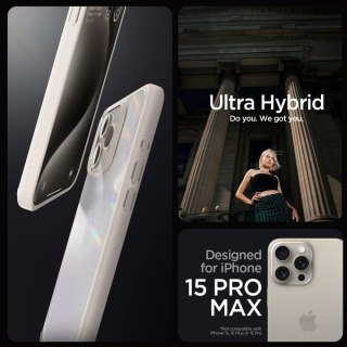 Etui na telefon iPhone 15 Pro Max Spigen Ultra Hybrid naturalny tytan