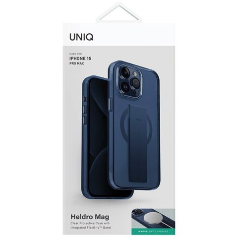 Etui na telefon iPhone 15 Pro Max UNIQ Heldro MagClick Charging niebieski