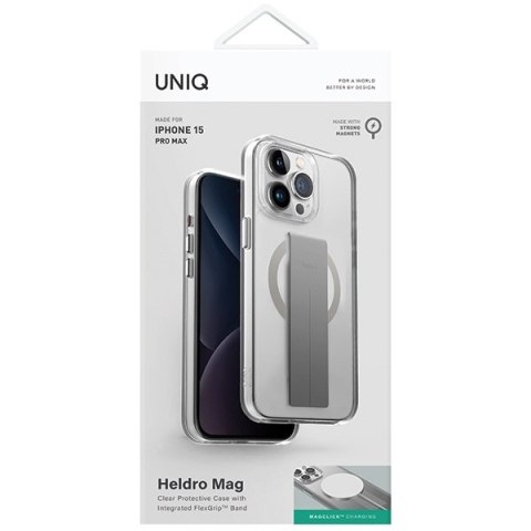 Etui na iPhone 15 Pro Max UNIQ Heldro MagClick Charging przezroczyste