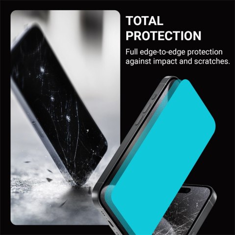 Szkło hartowane Crong Anti-Bacterial 3D Armour Glass Apple iPhone 15 Pro Max + ramka instalacyjna