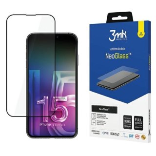 Szkło ochronne iPhone 15 Pro Max 3MK NeoGlass czarne - Ochrona ekranu