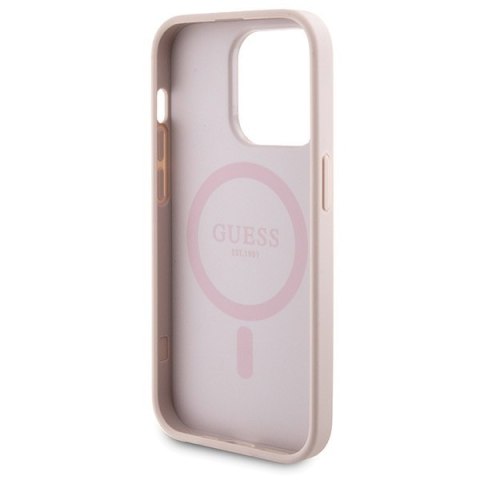 Etui na telefon Apple iPhone 15 Pro Max Guess 4G MagSafe różowy + Powerbank 5000mAh