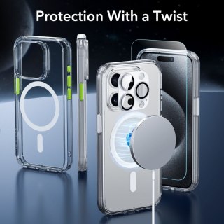 Zestaw etui + szkło na ekran + osłona na obiektyw ESR Classic Pro Set Halolock MagSafe Apple iPhone 15 Pro Max Clear