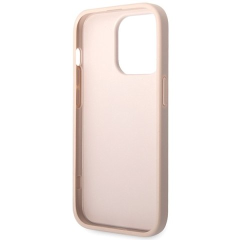 Etui na telefon iPhone 15 Pro Guess różowe hard case z logo 4G