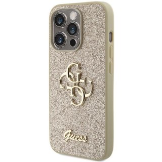 Etui na telefon iPhone 15 Pro Guess złote hard case Glitter 4G