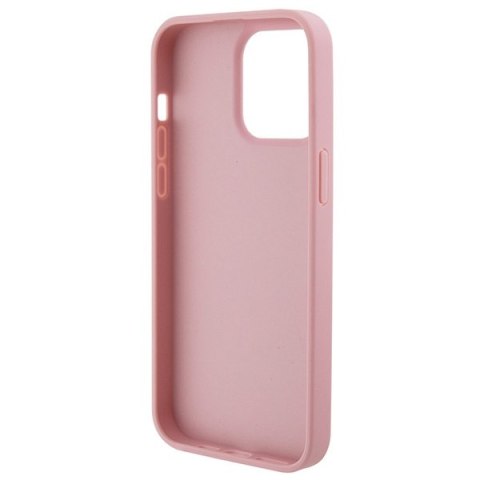 Etui na telefon iPhone 15 Pro Guess różowe skórzane hard case 4G