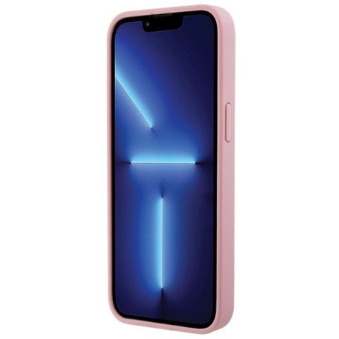 Etui na telefon iPhone 15 Pro Guess różowe skórzane hard case 4G