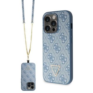 Etui Guess GUHCP15LP4TDSCPB Apple iPhone 15 Pro hardcase Crossbody 4G Metal Logo niebieski/blue