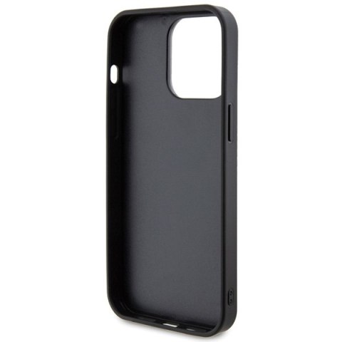 Etui na telefon iPhone 15 Pro Guess różowe hard case z logo metalowym