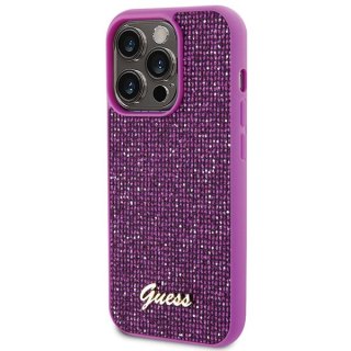 Etui na telefon iPhone 15 Pro Guess fuksjowe hard case Disco Metal Script