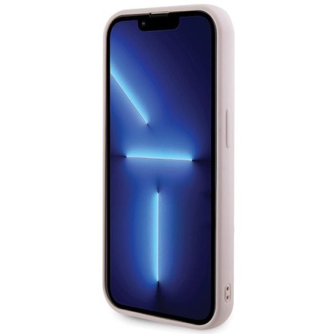 Etui na telefon iPhone 15 Pro Guess różowe hardcase z logo 65 znaków