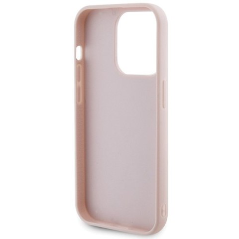 Etui na telefon iPhone 15 Pro Guess różowe hardcase z logo 65 znaków