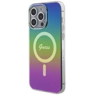 Etui na telefon iPhone 15 Pro Guess IML Iridescent MagSafe wielokolorowe