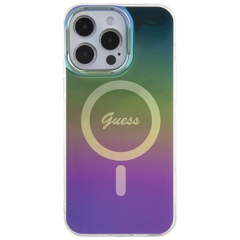 Etui na telefon iPhone 15 Pro Guess IML Iridescent MagSafe wielokolorowe