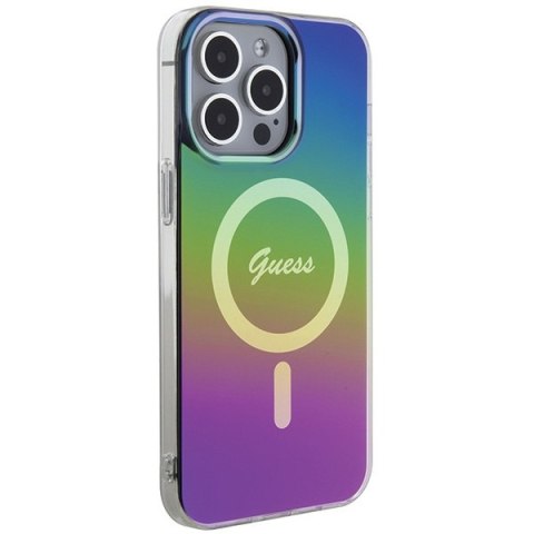 Etui na telefon iPhone 15 Pro Guess IML Iridescent MagSafe wielokolorowe