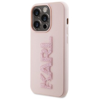 Etui Karl Lagerfeld KLHCP15L3DMBKCP Apple iPhone 15 Pro hardcase 3D Rubber Glitter Logo różowy/pink