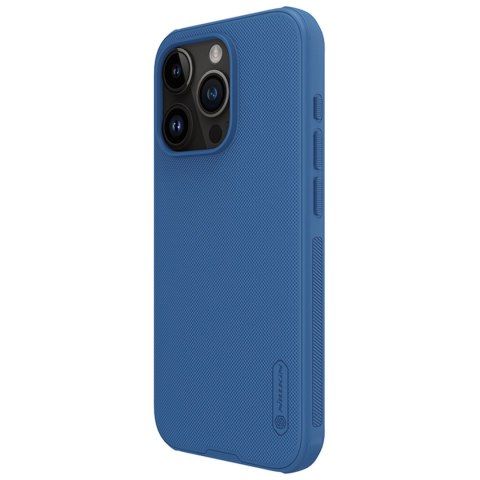 Etui na telefon iPhone 15 Pro Nillkin Super Frosted Shield Pro niebieskie