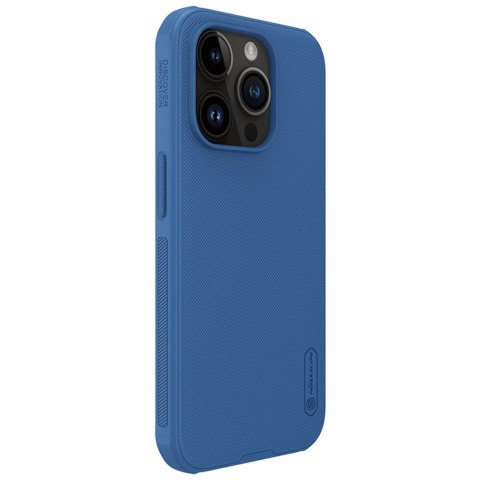 Etui na telefon iPhone 15 Pro Nillkin Super Frosted Shield Pro niebieskie