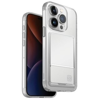 Etui na telefon iPhone 15 Pro UNIQ Air Fender z miejscem na karty transparentne