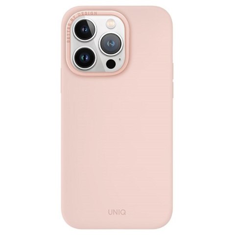 Etui na telefon iPhone 15 Pro UNIQ Lino Hue różowy - styl i ochrona