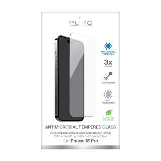 Szkło hartowane iPhone 15 Pro PURO Anti-Bacterial Glass - Ochrona ekranu