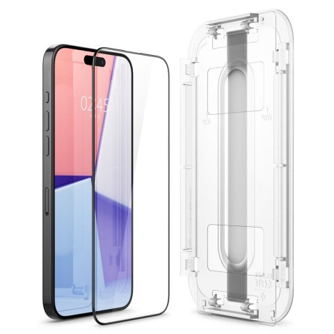 Szkło hartowane iPhone 15 Pro Spigen GLAS.tR ez Fit FC Black - Ochrona ekranu