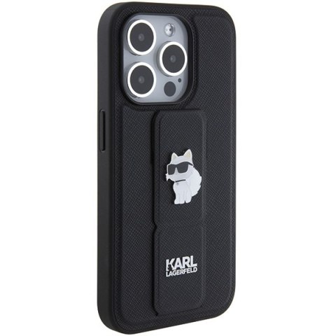 Etui na telefon iPhone 15 Pro Karl Lagerfeld Saffiano Choupette Pins