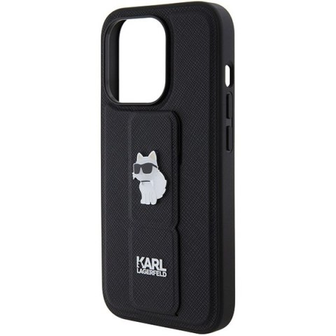 Etui na telefon iPhone 15 Pro Karl Lagerfeld Saffiano Choupette Pins