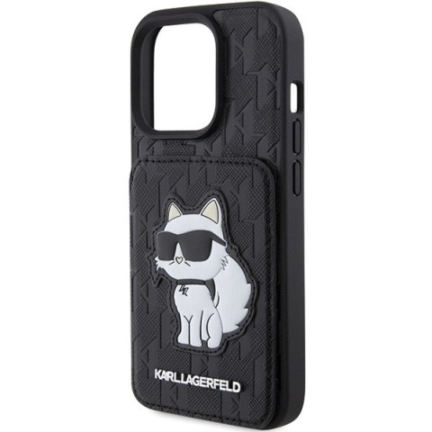 Etui na telefon iPhone 15 Pro Karl Lagerfeld Saffiano Monogram Choupette