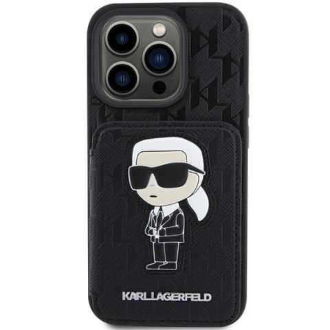 Etui na telefon iPhone 15 Pro Karl Lagerfeld Saffiano Monogram czarne