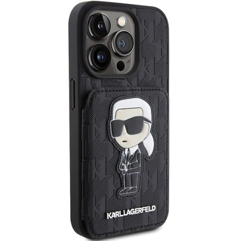 Etui na telefon iPhone 15 Pro Karl Lagerfeld Saffiano Monogram czarne