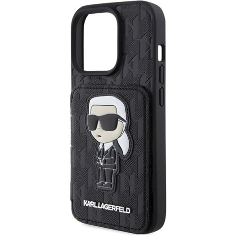 Etui na telefon iPhone 15 Pro Karl Lagerfeld Saffiano Monogram czarne