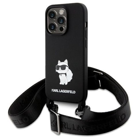 Etui na telefon iPhone 15 Pro Karl Lagerfeld Crossbody Choupette czarne