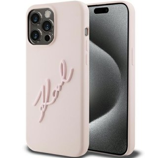 Etui Karl Lagerfeld KLHCP15LSKSBMCP iPhone 15 Pro różowy/pink hardcase Silicone Etui Karl Script