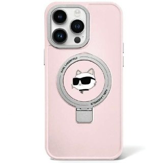 Etui na telefon iPhone 15 Pro Karl Lagerfeld Choupette MagSafe różowe