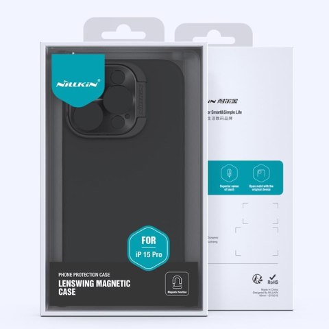 Etui na telefon iPhone 15 Pro Nillkin Lenswing Magnetic niebieski