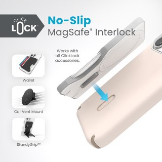 Etui na telefon iPhone 15 Pro Speck Presidio2 Pro ClickLock MagSafe beżowe