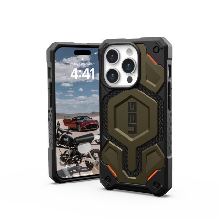 Etui na telefon iPhone 15 Pro UAG Monarch Pro MagSafe kevlar zielone