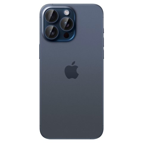 Szkło hartowane iPhone 14 Pro / 14 Pro Max / 15 Pro / 15 Pro Max Spigen Optik.tr Ez Fit Camera Protector Blue Titanium [2 PACK]