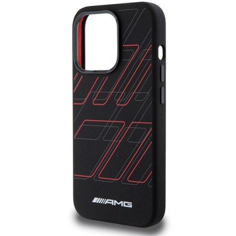 Etui iPhone 15 Pro AMG hardcase Silicone Large Rhombuses Pattern MagSafe czarny