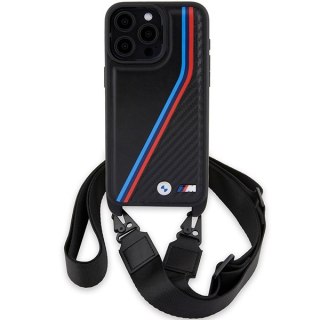 Etui na telefon iPhone 15 Pro BMW M Edition Carbon Tricolor Lines