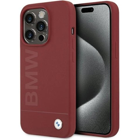 Etui na telefon iPhone 15 Pro BMW czerwone hardcase MagSafe