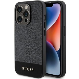 Etui na telefon iPhone 15 Pro Guess szare hard case 4G Stripe Collection