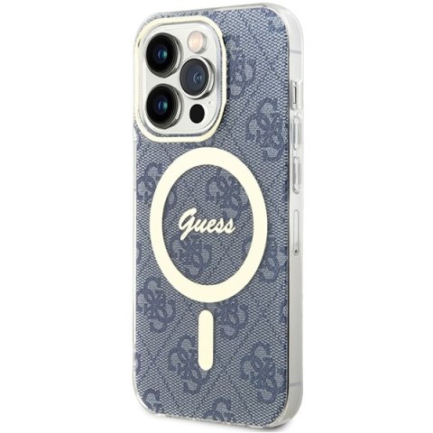 Etui na telefon iPhone 15 Pro Guess IML 4G MagSafe niebieskie