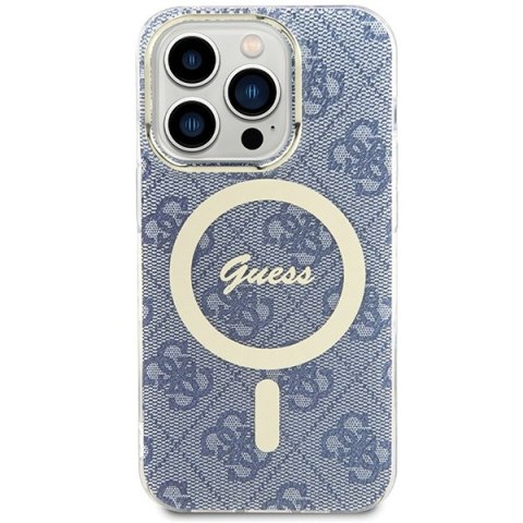 Etui na telefon iPhone 15 Pro Guess IML 4G MagSafe niebieskie