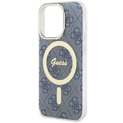 Etui na telefon iPhone 15 Pro Guess IML 4G MagSafe niebieskie