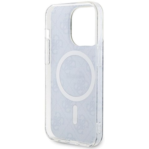 Etui na telefon iPhone 15 Pro Guess IML 4G MagSafe niebieskie