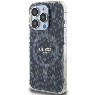 Etui na telefon iPhone 15 Pro Guess IML GCube MagSafe czarne